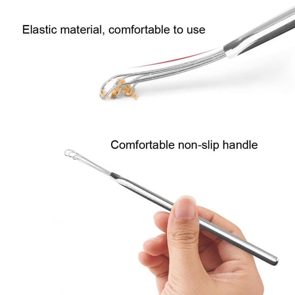 Tebru 3pcs Stainless Steel Triple Ear Spoon Earwax Remover Tool,Stainless Steel Earpick