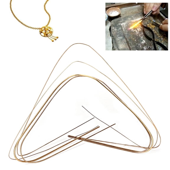 Tebru 4pcs 0.5mm 0.7mm 1.0mm 1.5mm Gold Silver Welding Rods Soldering Wire for Jewelry Making