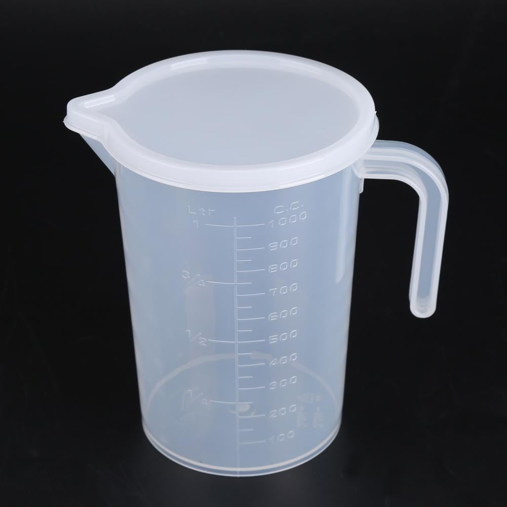 Plastic Paint Pail 0.26 -Gallon / 1000ml Clear Paint Cup with Handle and  Lid