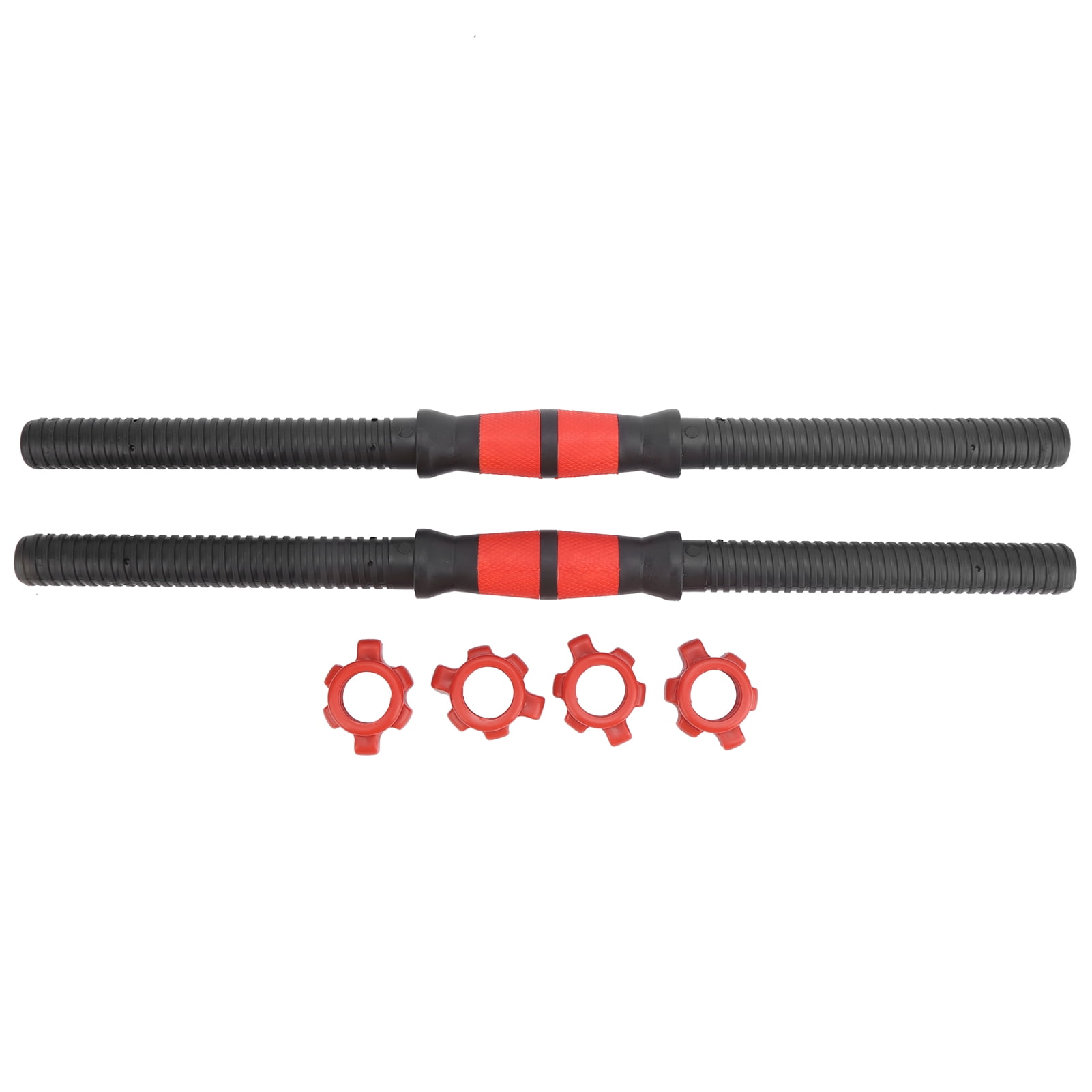Tebru 50cm Dumbbell Bars Weight Lifting Dumbbell Handles W/ 4Pcs Nuts Fitness Gears
