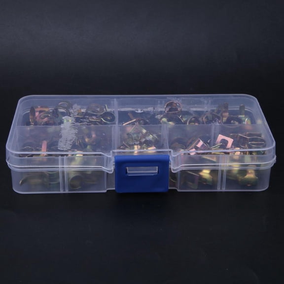 Tebru 75PCS Hose Clamp 6mm/7mm/8mm/9mm/10mm Spring Hose Clips Pipe Fasteners Assortment Kit,Hose Clips,Hose Clamp Assortment