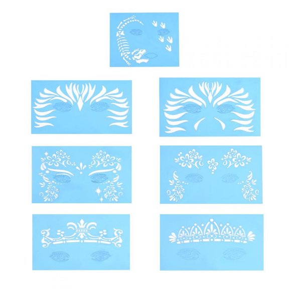 Tebru 7pcs/set Reusable Face Paint Stencil Body Painting Template Facial Makeup  Design Tools, Reusable Face Paint Stencil, Flower Butterfly Stencil