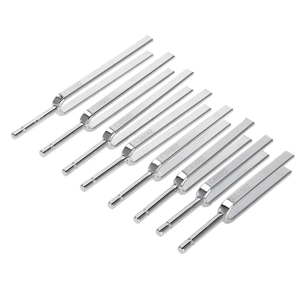 Tebru 8Pcs/Set High-Grade Vibration Tuning Fork, Steel Tuning Fork