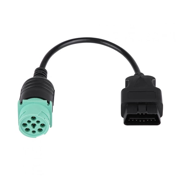 Tebru 9 Pin to 16 Pin OBD2 Truck Diagnostic Scanner Cable Adapter for Cummins Diesel Engine, Diagnostic Scanner Cable, 9 Pin to 16 Pin Cable Adapter