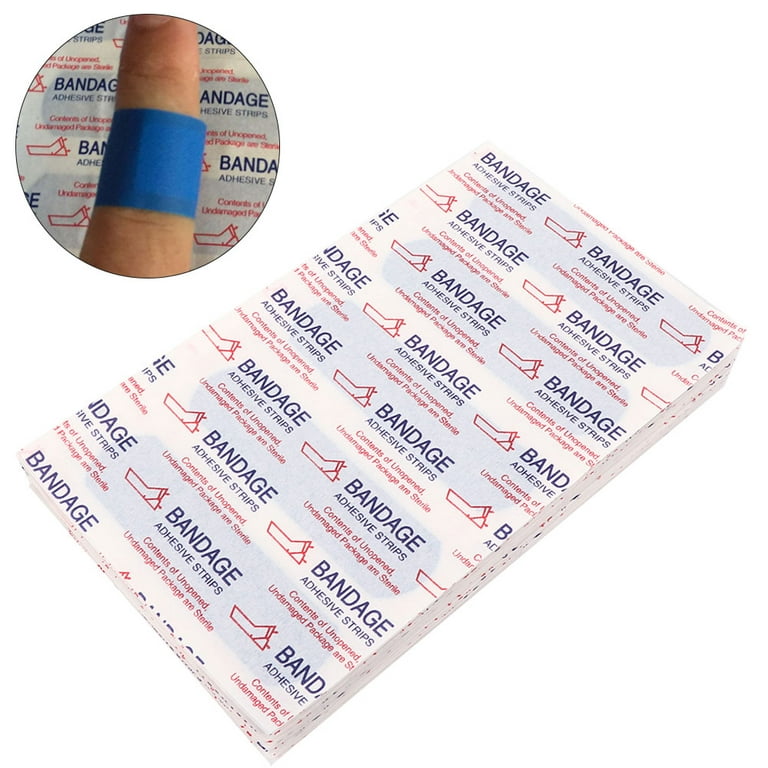 Tebru Adhesive Tape Wound, 100 /box Adhesive Tape Food-safe Waterproof  Wound Plaster Blue 