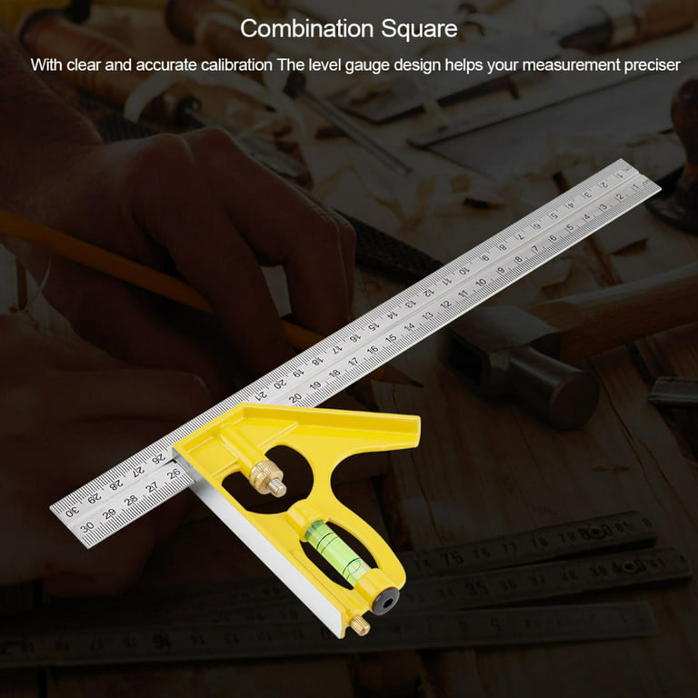 Combination Square 12Adjustable Engineers T Ruler Right Angle Ruler  MeasureTool