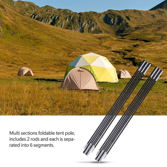 Tebru Awning Support Rod, Tent Pole,Fiberglass Camping Tent Pole Bars Outdoor Sunshelter Support Rods Awning Frames Kit