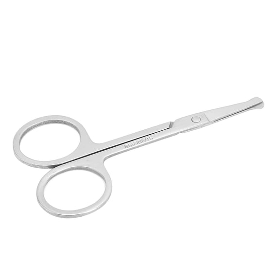 Tebru Baby Scissors,Rounded Tip Hair Safety Scissor,Stainless Steel Round Nose Nose Hair Scissors Safe Clean Beauty Scissors For Nose Eyebrows Eyelashes Men Moustache