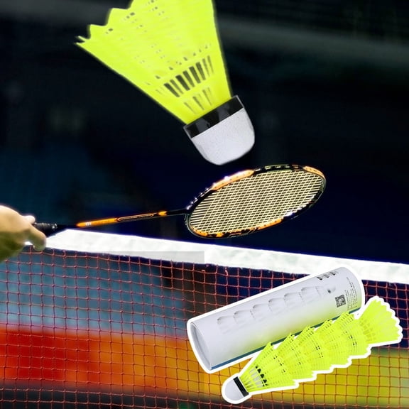 Tebru Badminton, Nylon Shuttlecock,6Pcs/Set Professional Nylon Badminton Ball Shuttlecock Outdoor Sports Training Accessory