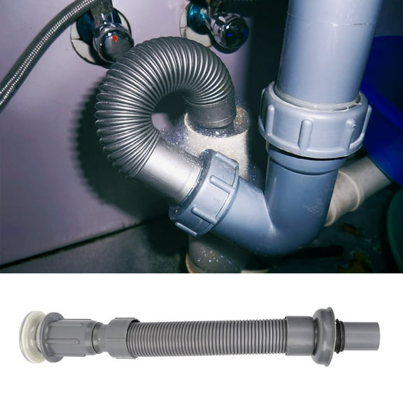 Tebru Bathroom Kitchen Wash Basin Sink Drain Pipe Down Waste Pipe Drain Hose Plumbing