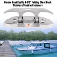thumbnail image 1 of Tebru Boat Dock Cleat,Marine Boat Flip Up 4-1/2 Folding Cleat Dock Stainless Steel Fasteners, Folding Cleat, 1 of 9