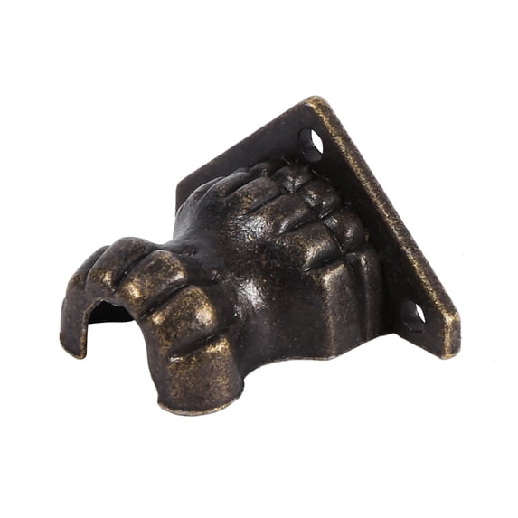 Tebru Brass Corner Protector,4pcs Antique Brass Jewelry Chest Wood Box Decorative Feet Leg Corner Protector Hardware, Wood Box Brass Corner Protector