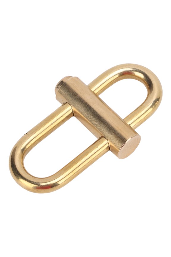 Tebru Brass Lock Keychain Smal Oval Slide Locking Snap Lock Clip Buckle Carabiner Key Holder,Snap Lock Carabiner Keychain,Brass Lock Clip Keychain