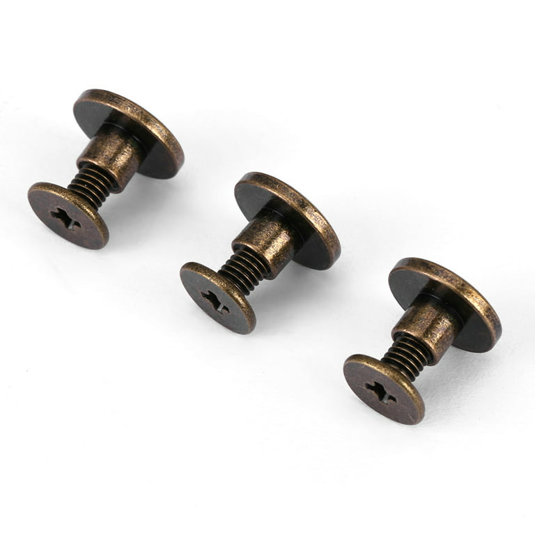 Tebru Brass Rivets, Leather Cap Rivet,20pcs Flat Head Copper Brass Screws  Nuts Nails Rivets Leather Cap Accessory 