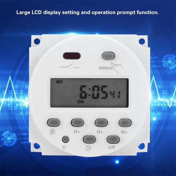 Tebru CN101A DC 12V Mini LCD Digital Microcomputer Control Power Timer Switch, Timer Switch