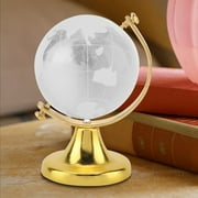 Tebru Crystal Quartz Sphere, Magic Crystal Sphere,Round Earth Globe World Map Crystal Glass Ball Sphere Home Office Decor Gift
