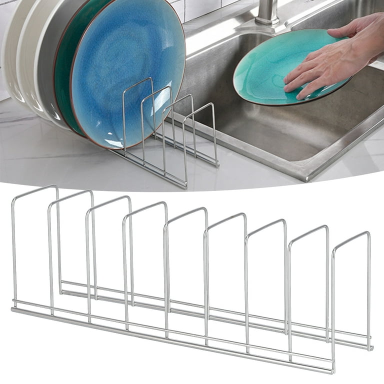 Tebru Dish Drying Rack,Kitchen Organizer Rack Multiple Use Dish Drying Rack  For Plates Baking Pan Pot Pans,Dish Rack