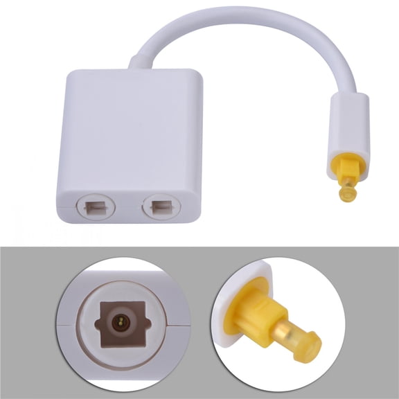 Tebru Dual Port Toslink Digital Optical Audio Splitter Adapter Audio Cable 1 In 2 Out, Spdif Coaxial Cable, Digital Optical