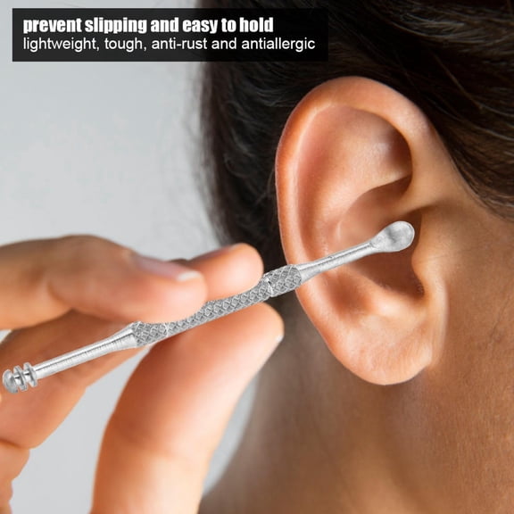 Tebru Earpick Spoon,Mini Portable Titanium Spiral Ear Pick Scoop Cleaner Tool Earpick Accessory, Earpick