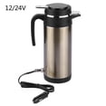 thumbnail image 1 of Tebru Electric In-car Kettle,1200ML 12V/24V Stainless Steel Electric In-car Kettle Travel Thermoses Heating Water Bottle, In-car Heating Water Bottle, 1 of 8