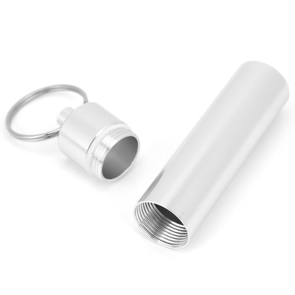 Tebru Emergency Pill Case,Mini Pill Box Aluminum Alloy Waterproof Keychain Pill Holder Organizer For Outdoors,Keychain Pill Case