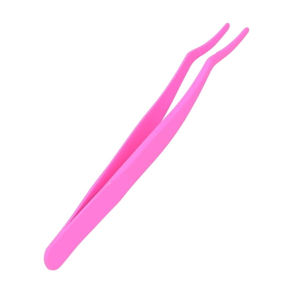 Tebru False Eyelash Applicator Eyelashes False Lash Application Curved Stainless Steel Eyelash Extension Auxiliary Clip Eyelash Extension Tweezers