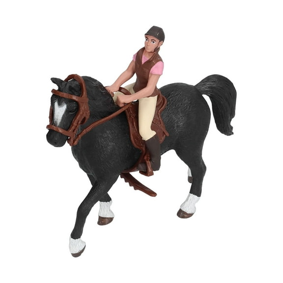 Tebru Farm Horse Model,Horse Rider Model,Horse Rodeo Figurine Children Kid Simulated Farm Horse Rider Model Toy Birthday Gift Ornament