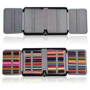 Tebru Foldable Pencil Case, Art Pencil Case,150 Slots Large Capacity PU Leather Fabric Pencil Case Zipper Pen Bag(pencils Are Not Included )