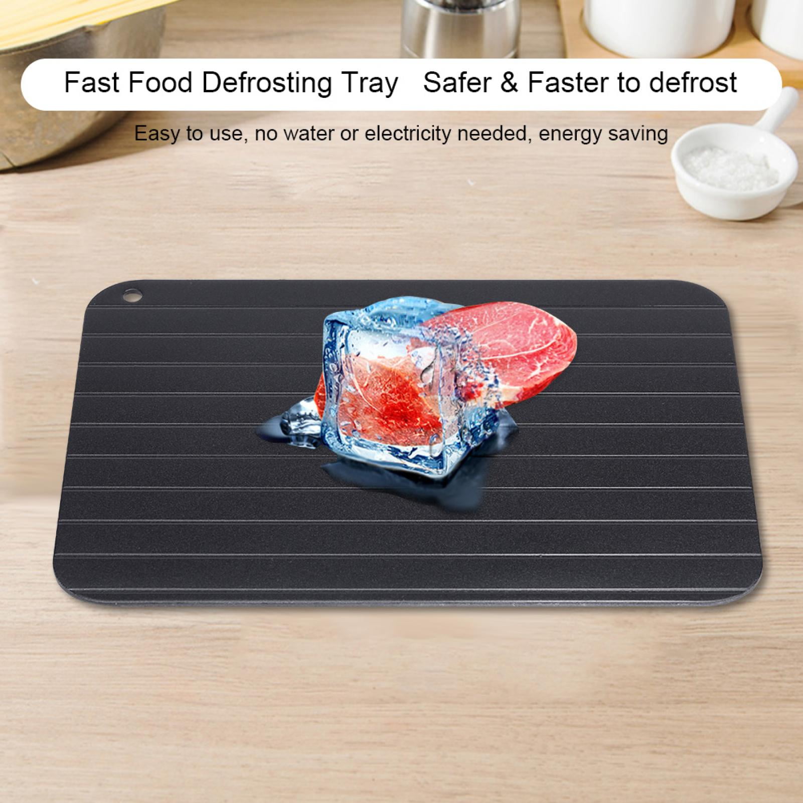 Tebru Food Thawing Tray, Thaw Tray,Metal Aluminum Fast Safe Food Meat