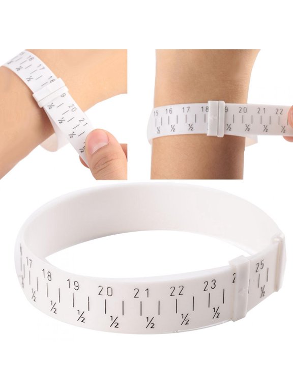 Tebru Gauge Sizer,Plastic Bracelet Bangle Gauge Sizer Jewelry Measure Wrist Size Tool 15-25cm, Plastic Measure Bracelet