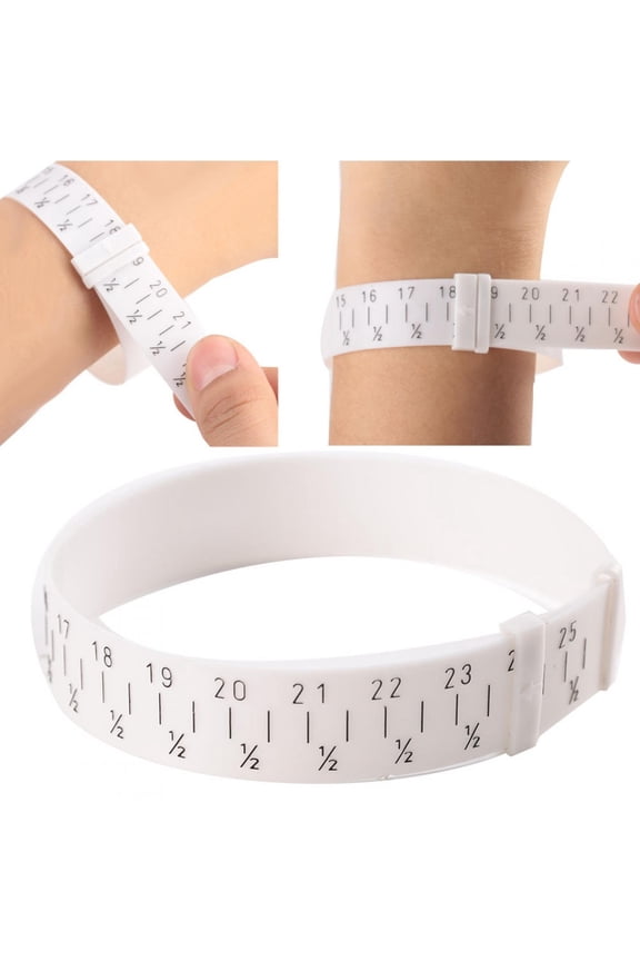 Tebru Gauge Sizer,Plastic Bracelet Bangle Gauge Sizer Jewelry Measure Wrist Size Tool 15-25cm, Plastic Measure Bracelet