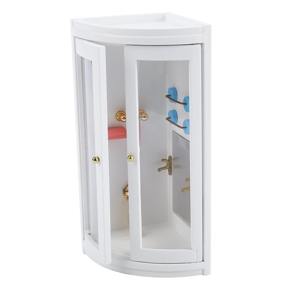 Tebru Handcraft 1:12 Miniature Wooden Shower Room Bathroom for Dollhouse Furniture Landscape, 1:12 Miniature Shower Room, Dollhouse 1:12 Miniature Shower Room