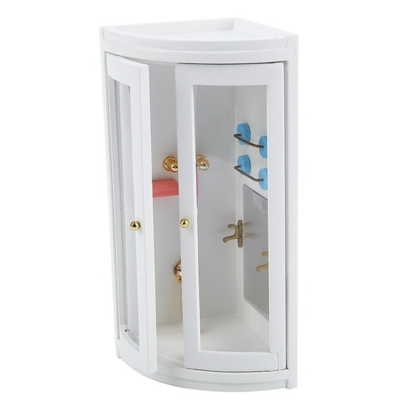 Tebru Handcraft 1:12 Miniature Wooden Shower Room Bathroom for Dollhouse Furniture Landscape, 1:12 Miniature Shower Room, Dollhouse 1:12 Miniature Shower Room