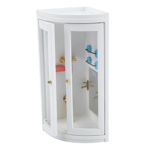 Tebru Handcraft 1:12 Miniature Wooden Shower Room Bathroom for Dollhouse Furniture Landscape, 1:12 Miniature Shower Room, Dollhouse 1:12 Miniature Shower Room