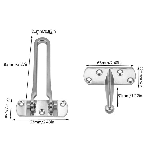 Tebru Heavy Duty Zinc Alloy Safety Guard Security Door Lock Latch for Home Hotel Door, Lock Latch, Door Latch
