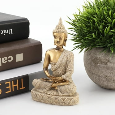 Tebru Home Ornament, Home Decoration,Meditating Seated Buddha Statue Carving Figurine Craft for Home Decoration Ornament