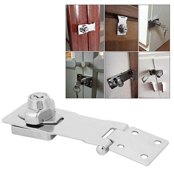 Tebru Household Zinc Alloy Drawer Keyed Hasp Safety Locks Hardware for Furniture Cabinet Closet,Hasp Lock,Keyed Hasp Lock
