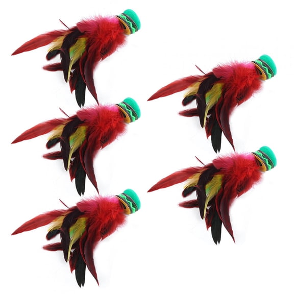 Tebru KEENSO 5PCS 20CM China Foot Kick,Handmake Feather Foot Kick Shuttlecock,Entertainment Games,Small Size&lightweight,Durability & Comfort,Easy To Carry,Play With Friend
