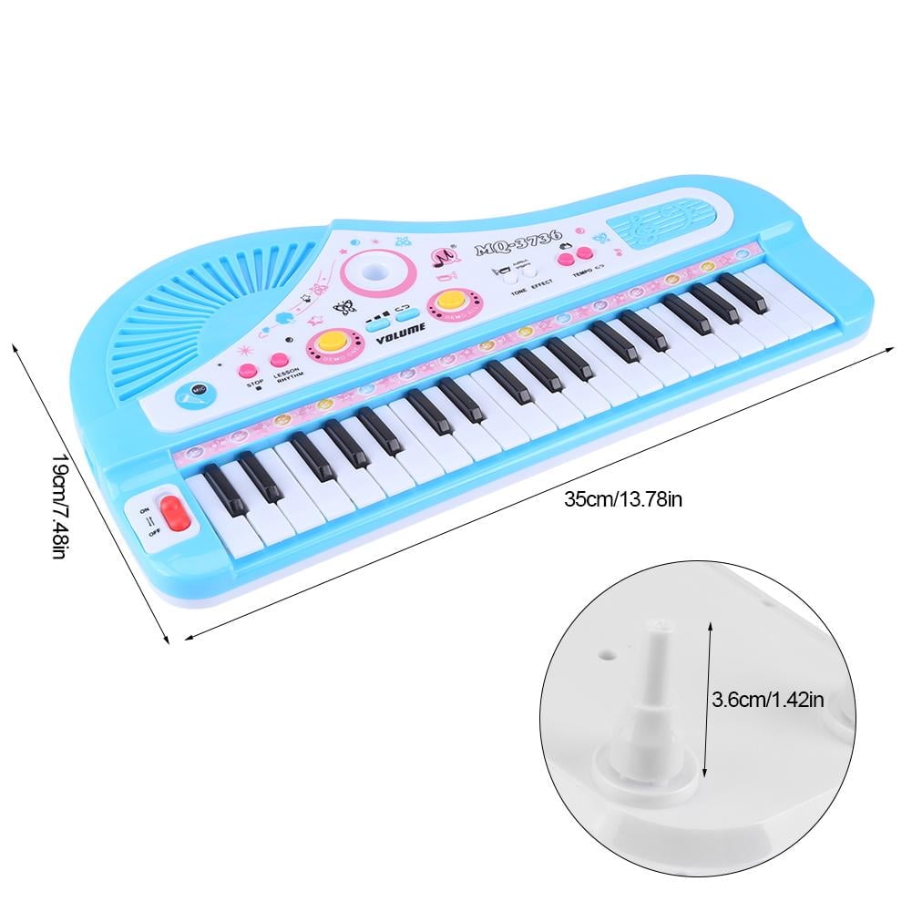 Tebru Kid Electronic Keyboard Piano With Microphone 37 Keys Educational Instrument Toy Baby Gift,Electronic Keyboard, Kid Electronic Piano