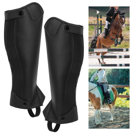 Tebru Kids Half Chap,Half Chap,Horse Riding Half Chap Body Protector Equipment for Children Super Fiber Leather Different Size