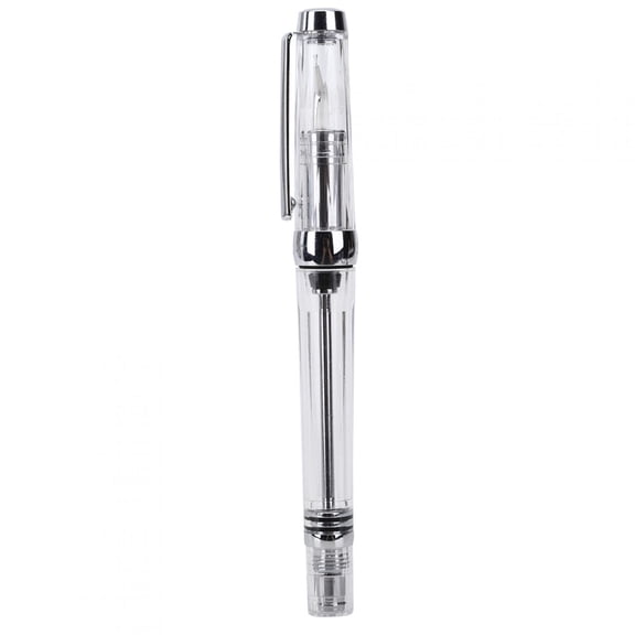 Tebru Large Capacity Fountain Pen Transparent Metal Business Writing Pen 0.5mm Fine Nib Writing Ballpoint Pen Gel Pen Perfect For Men & Women