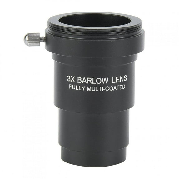 Tebru Lens, 3x Barlow Lens M42x0.75 Thread Interface for 1.25 Inch Astronomical Telescope Eyepieces, Barlow Lens