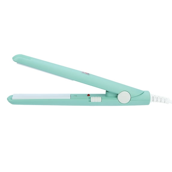 Tebru Mini Flat Iron, 2 in 1 Mini Hair Straightener Ceramic Tourmaline Plate Beauty Flat Iron Heating Curler