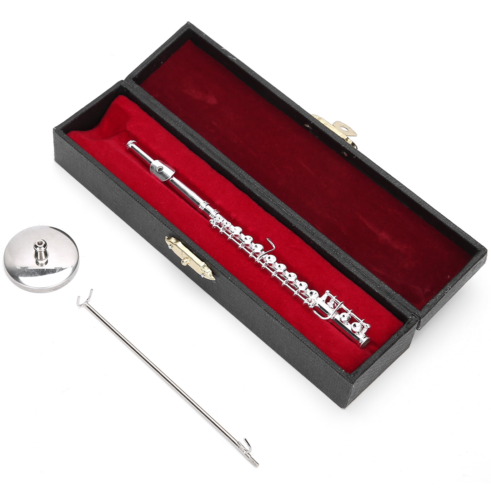 Tebru Miniature Flute Model, Copper ABS Material, Silver, 6 Inch, Musical Collectible