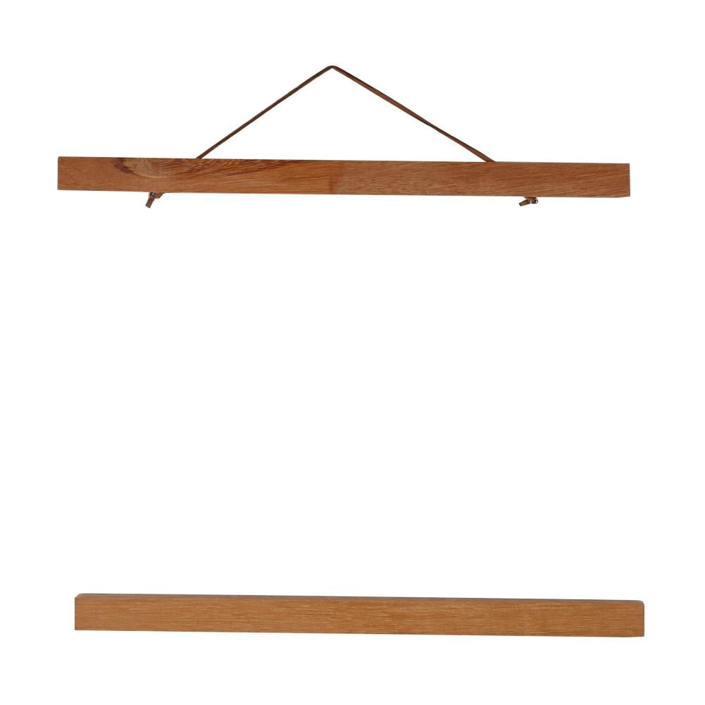 Tebru Modern Wooden Photo Frame DIY Custom Poster Scroll Prints Artwork Hanger Teak