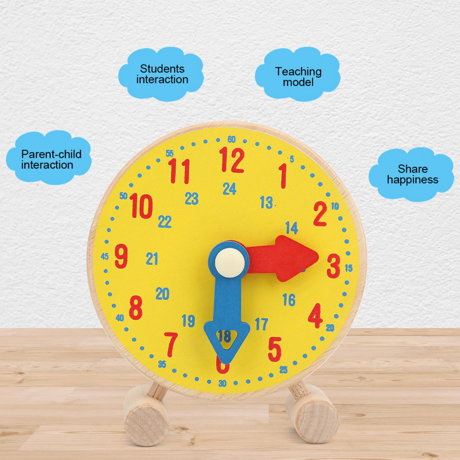 Tebru Numbers Clock Model Toy Wooden Clock Learning Educational