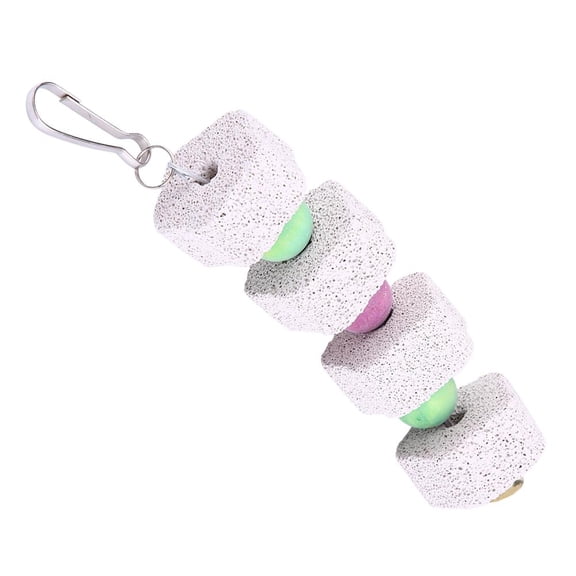Tebru Parrot Teeth Grinding,Parrot Bird Teeth Grinding Stone Mouth Molar Cage Hamster Chinchilla Hanging String Chewing Toy, Parrot Chewing Stone