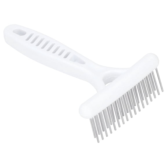 Tebru Pet Grooming Tool,Pet Double Row Rake Dog Deshedding Comb Undercoat Rake Pet Grooming Hair Removal Tool,Pet Double Row Rake