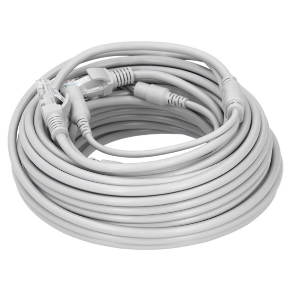 Tebru Portable Ethernet Cable 2‑In‑1 Power Supply Networks Cord for IP Camera NVR CCTV System,Ethernet Wires,Networks Cord