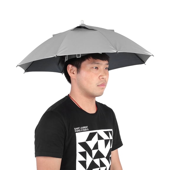 Tebru Portable Headwear Rain Umbrella, Silver